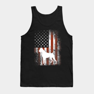 Boxer Dog American Flag Vintage Retro Tank Top